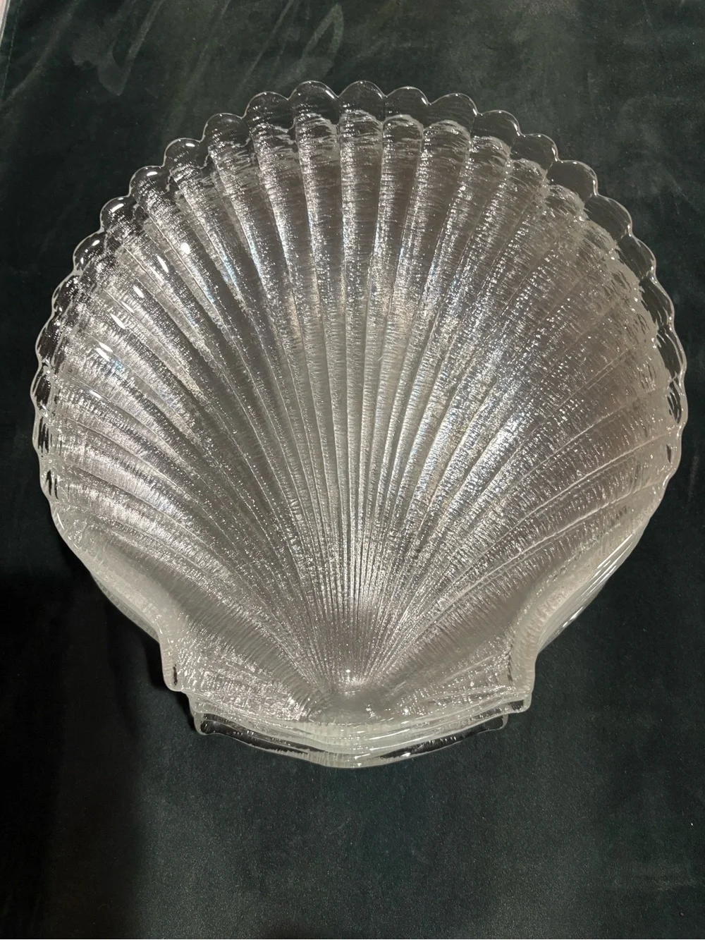 Set of 8 Vintage glass Shell dessert plates